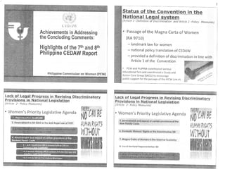 Philippine CEDAW Report Highlights