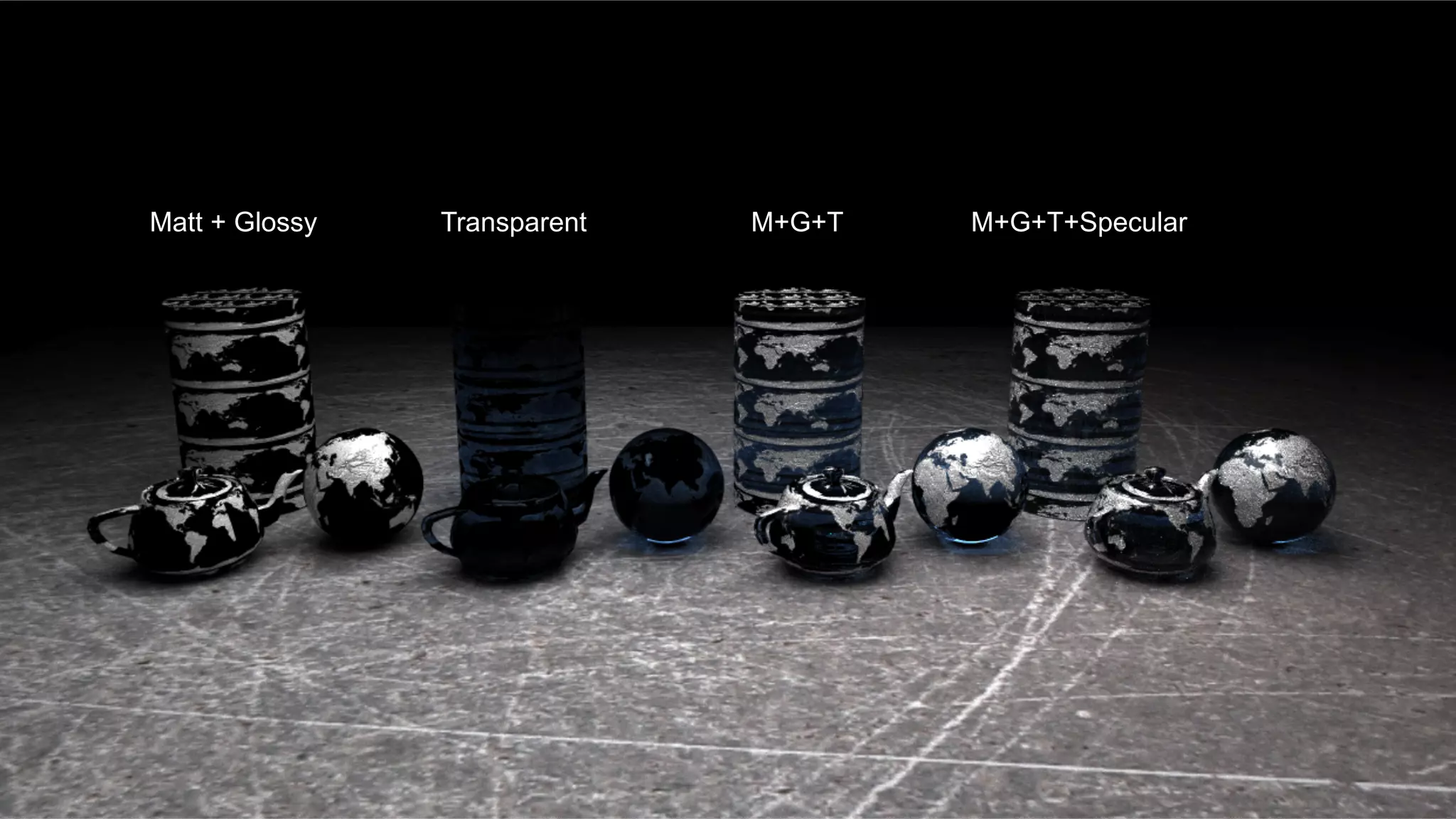 64モンテカルロレイトレーシングの基礎からOpenCLによる実装まで | AUG, 2013
Matt + Glossy Transparent M+G+T M+G+T+Specular
 