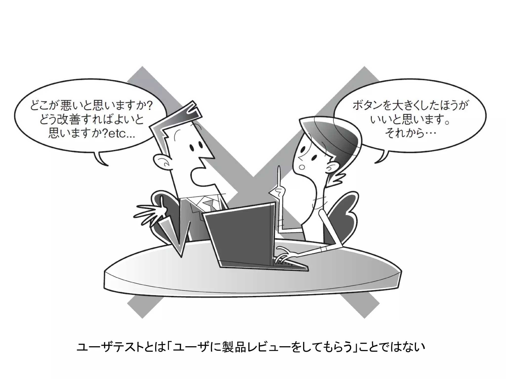 ユーザテストとは「ユーザに製品レビューをしてもらう」ことではない
 