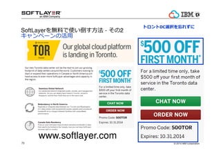 奢륲`Υץ륱`SoftLayerṩ 
`PȤSoftLayeräˤĤơӑΤ֧͘Ԯޤ
Unity Game Engineϡ
PC,ޥϤǄ
Local 
Load Balancer 
AP` 
õ󥭥
DB` 
`_k ʽ祬 
10 
_
PB\ӣ ꥨ`饤ʽ 
Photon 
` 
ץͥåȥ٩`
ϥåȥ`
Ʃ`
VPN Router 
å``।`
`_k
VPN 
? 2014 69 IBM Corporation 
 