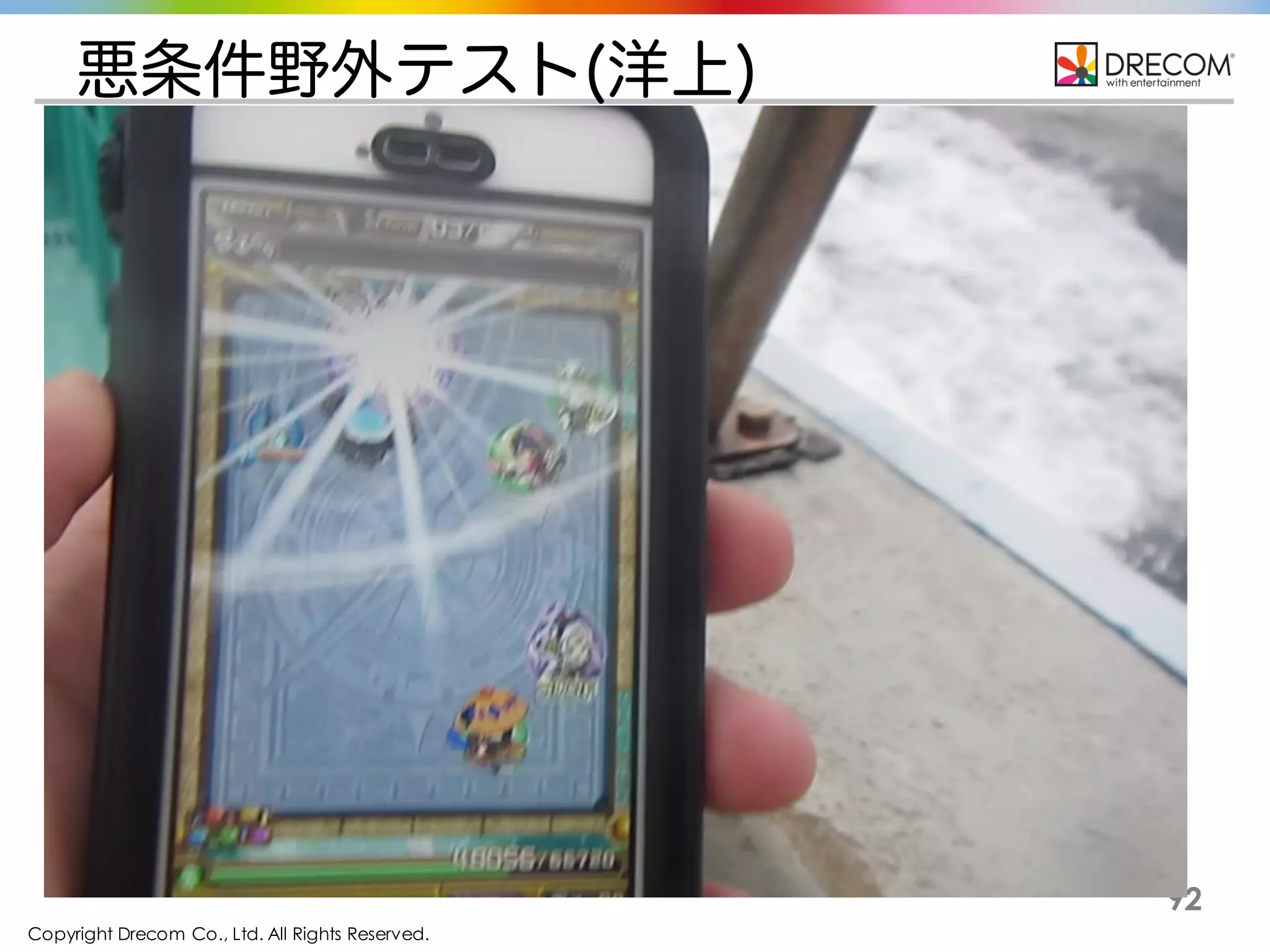 Copyright Drecom Co., Ltd. All Rights Reserved.
92
悪条件野外テスト(洋上)
 