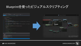 #UE4CEDEC
Blueprintを使ったビジュアルスクリプティング
 