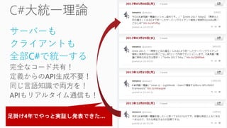 サーバーも
クライアントも
全部C#で統一する
 