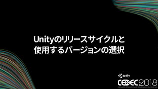 Unityのリリースサイクルと
使用するバージョンの選択
 