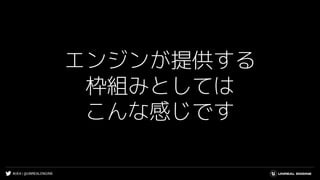 #UE4 | @UNREALENGINE
エンジンが提供する
枠組みとしては
こんな感じです
 