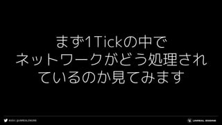 #UE4 | @UNREALENGINE
まず1Tickの中で
ネットワークがどう処理され
ているのか見てみます
 