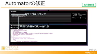 © SEGA
Automatorの修正 Android
ドラッグ&ドロップ
項目の内容がコピーされる
 