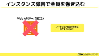 インスタンス障害で全員を巻き込む
ハードウェア起因の障害は
防ぎようがない…
 