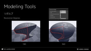 #UE4 | @UNREALENGINE
Modeling Tools
リボルブ
Revolution Degrees
180 360
 