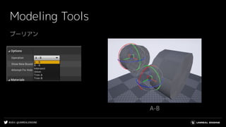 #UE4 | @UNREALENGINE
Modeling Tools
ブーリアン
A-B
 