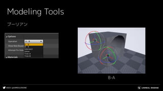#UE4 | @UNREALENGINE
Modeling Tools
ブーリアン
B-A
 