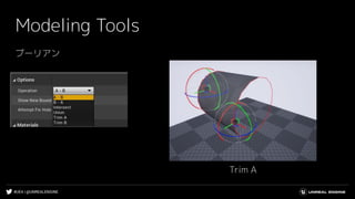 #UE4 | @UNREALENGINE
Modeling Tools
ブーリアン
Trim A
 