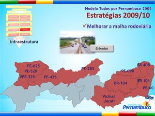 Infraestrutura PE-625 Vicinal Jucati PE-090 PE-283 VPE-329 PE-520 BR 101 BR 408 PE-425 PE-60 BR-104 Estradas 
