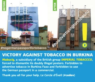 Victory against Imperial Tobacco in Burkina Faso