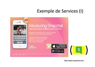 Exemple 
de 
Services 
(I) 
( 
) 
http://www.snapchat.com/ 
 