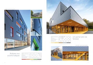 78 79
Anvaing - Luc Moulin & Ass (Tournai)
I
Ardoises aux
accents ludiques
I
Couleur de projet : Alterna Gris foncé
Braine-l’Alleud - Label Architecture (Bruxelles)
I
I
Couleur de projet : Alterna Gris foncé
Un portail plein de
fantaisie
GRANDS BÂTIMENTS
École
MATÉRIAU
Alterna 40 x 40 x 10
RECOUVREMENT
Ardoises en losange -
Pose à damiers
GRANDS BÂTIMENTS
École
MATÉRIAU
Alterna 60 x 32
RECOUVREMENT
Recouvrement double
 