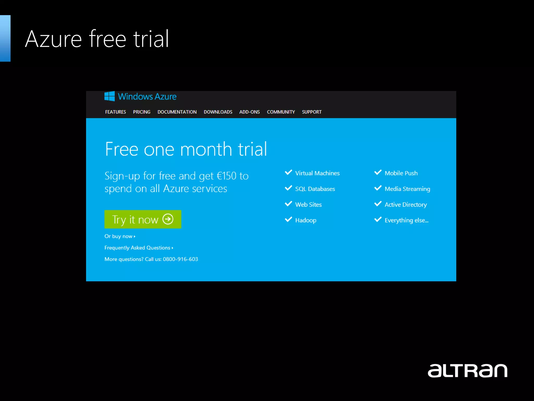 Azure free trial
 