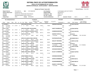 SISTEMA ÚNICO DE AUTODETERMINACIÓN
CÉDULA DE DETERMINACIÓN DE CUOTAS
OBRERO-PATRONALES, APORTACIONES Y AMORTIZACIONES
Página: 11
Bimestre de Proceso: Febrero-2023 Fecha de Proceso: 17/mar./2023
Registro Patronal:
Nombre o Razón Social:
Z45-13180-10-0
ALPOM SA DE CV
RFC: ALP-180428-RU9 Area Geográfica:
Delegación IMSS:
A (Homologada a partir del 01/10/2015)
MICHOACAN 17
Actividad: SERVICIO DE OPERACIONES INDUSTRIALES Subdelegación IMSS: MORELIA 03
Domicilio: MONTAÑA MONARCA NORTE 1000 INT 8 Pob., Mun. / Alcaldía: MORELIA
Código Postal: 58350 Entidad: MICHOACAN Convenio de Reembolso: NO Aportación Patronal: 5.00 % V 3.6.3
No. de Seguridad Social N O M B R E RFC/CURP CLAVE DE UBICACIÓN
Clave Fecha Días SDI Lic. Inc. Aus. Retiro Patronal
Cesantía y Vejez
Obrera Suma
Aportación
Patronal
% o $ o FD
Amortización * Suma Créd. Vivienda
Tipo y Fecha de
Movto. de Crédito
27-16-98-6927-1 GARCIA MONTER DANIEL GAMD980810HMCRNN04 191 PACK CUAUTIPA
ISM 01/01/2023 10 217.67 0 0 0 43.53 81.65 24.49 149.67 108.84 0.00 108.84
Baja 10/01/2023 0.00
53-94-77-1154-4 GARCIA SALGUERO JOSE EDUARDO GASE771224HMNRLD08 126 CEDIS SURTIDO
M/S 01/01/2023 59 217.97 0 0 0 257.20 482.39 144.68 884.27 643.01 0.00 643.01
92-07-89-0126-8 GARCIA SANVICENTE MAURICIO OSCAR GASM890503HMCRNR09 191 PACK CUAUTIPA
M/S 01/01/2023 59 219.78 0 0 0 259.34 486.39 145.88 891.61 648.35 0.00 648.35
92-97-80-0492-4 GARCIA SOLIS FELIPE GASF800711HDFRLL01 028 PACK S
M/S 01/01/2023 23 219.78 0 0 0 101.10 189.61 56.87 347.58 252.75 FD 30.4400 2,300.95 2,553.70 1512033579 FSD 23/01/2023
Baja 23/01/2023 0.00
45-10-93-1006-5 GARCIA VILLANUEVA PABLO CRISTIAN GAVP930203HDFRLB02 099 PARKER AND LE
M/S 01/01/2023 59 217.97 0 0 0 257.20 482.39 144.68 884.27 643.01 0.00 643.01
11-91-67-0714-1 GASTELUM GONZALEZ LAURA GRISELDA GAGL670117MDFSNR04 121 ASPID S ALPOM
Alta 17/01/2023 43 218.37 0 0 0 187.80 352.22 0.00 469.50
92-00-84-1059-6 GOMEZ CRUZ JUAN LEOPOLDO GOCJ840329HDFMRN04 028 PACK S
M/S 01/01/2023 59 219.78 0 0 0 259.34 486.39 FD 33.2576 6,421.74 7,070.09 1313120585 ICV 01/08/2022
64-89-74-0340-4 GOMEZ DE LA VEGA CIRSE SAMAHANTA GOVC740918MDFMGR09 121 ASPID S ALPOM
Alta 17/01/2023 43 218.37 0 0 0 187.80 352.22 105.64 645.66 469.50 0.00 469.50
16-02-84-1618-4 GOMEZ GUADARRAMA VICTOR ARMANDO GOGV840927HMCMDC05 108 PEGALI Q
M/S 01/01/2023 59 222.75 0 0 0 262.85 492.97 147.85 903.67 657.11 0.00 657.11
38-18-01-3430-6 GOMEZ LOPEZ ANGEL ABRAHAM GOLA011121HMNMPNA5 129 ABAST SURTIDO
M/S 01/01/2023 0 0 259.68 487.03 0.00 649.21
PACK Q
08-16-94-6197-0 GOMEZ SANCHEZ DIANA ELENA GOSD941221MMNMNN08 148 DIBAR QUIN AL
M/S 01/01/2023 0 0 256.86 481.75 0.00 642.16
03-14-88-6801-5 GOMEZ URQUIZA ELIZABETH GOUE880206MMNMRL06 147 DIBAR SEM ALP
M/S 01/01/2023 0 0 256.86 481.75 0.00 642.16
92-91-73-5945-4 GONZALEZ ANGEL MARTIN GOAM761111HMCNNR06 028 PACK S
M/S 01/01/2023 0 0 259.34 486.39 FD 25.3300 4,894.57 5,542.92 1502060474 ICV 23/11/2022
105.64 645.66 469.50
145.88 891.61 648.35
Alta 31/01/2023 13 217.68 0 0 0 56.60 106.15 31.84 194.59 141.49 0.00 141.49
Baja 12/02/2023 0.00
16-16-96-2112-1 GOMEZ RAMIREZ OSVALDO GORO960523HMCMMS01 027
59 220.07 0
59 217.68 0
59 217.68 0
59 219.78 0
146.07 892.78 649.21
144.49 883.10 642.16
144.49 883.10 642.16
145.88 891.61 648.35
 