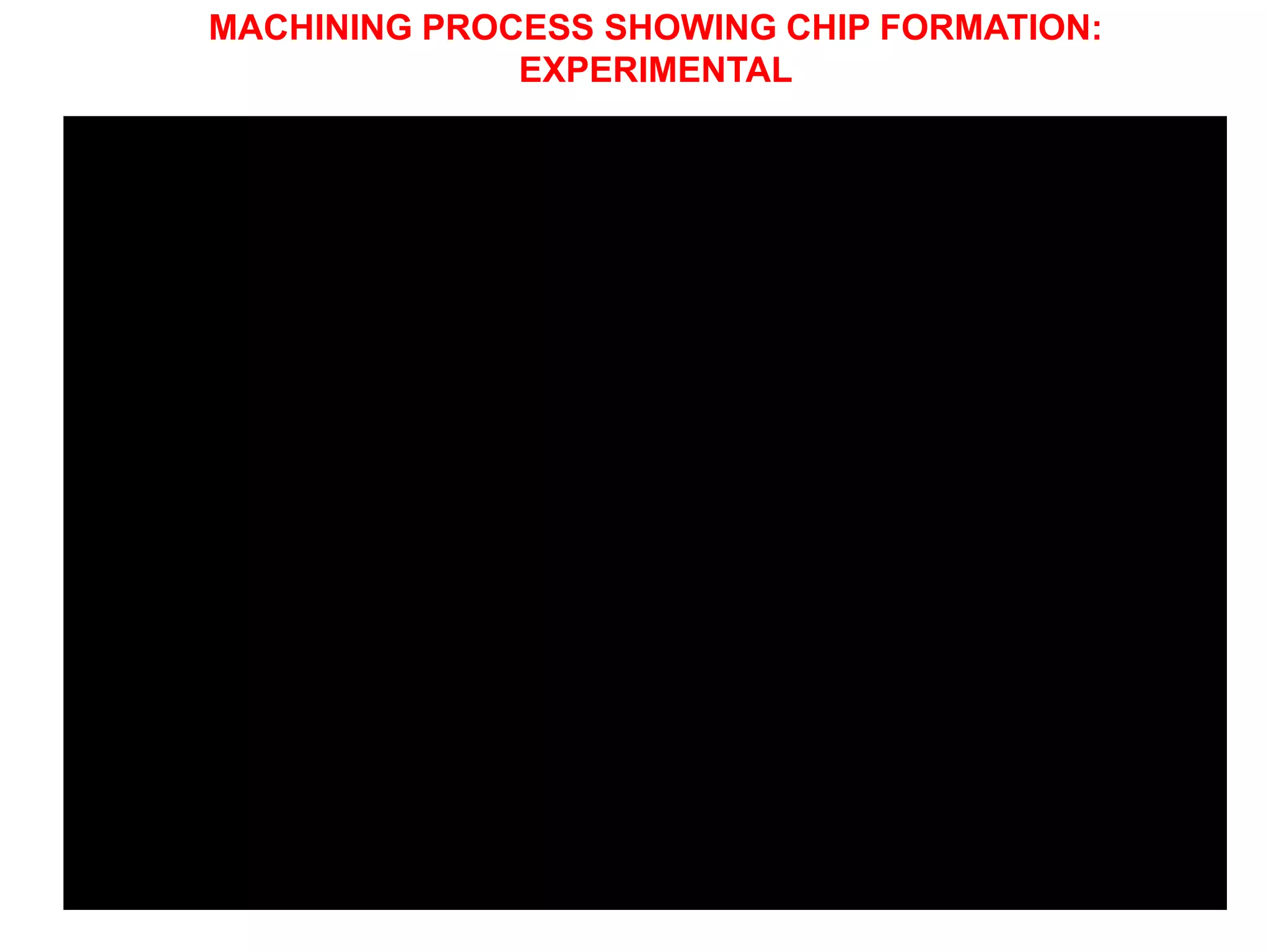 MACHINING PROCESS SHOWING CHIP FORMATION:
EXPERIMENTAL
 