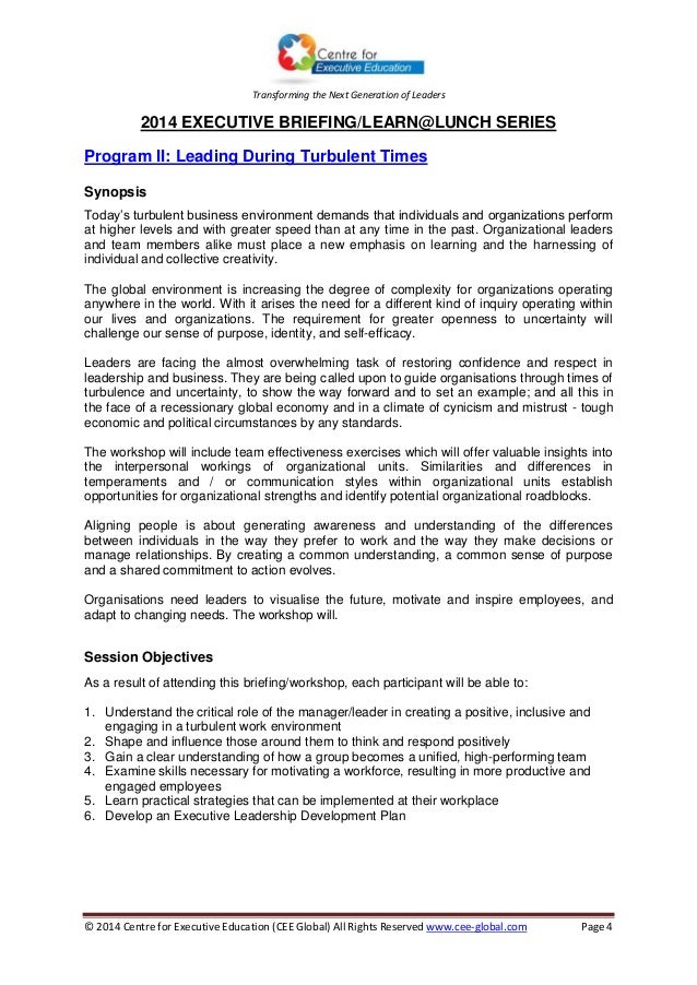 executive briefing example