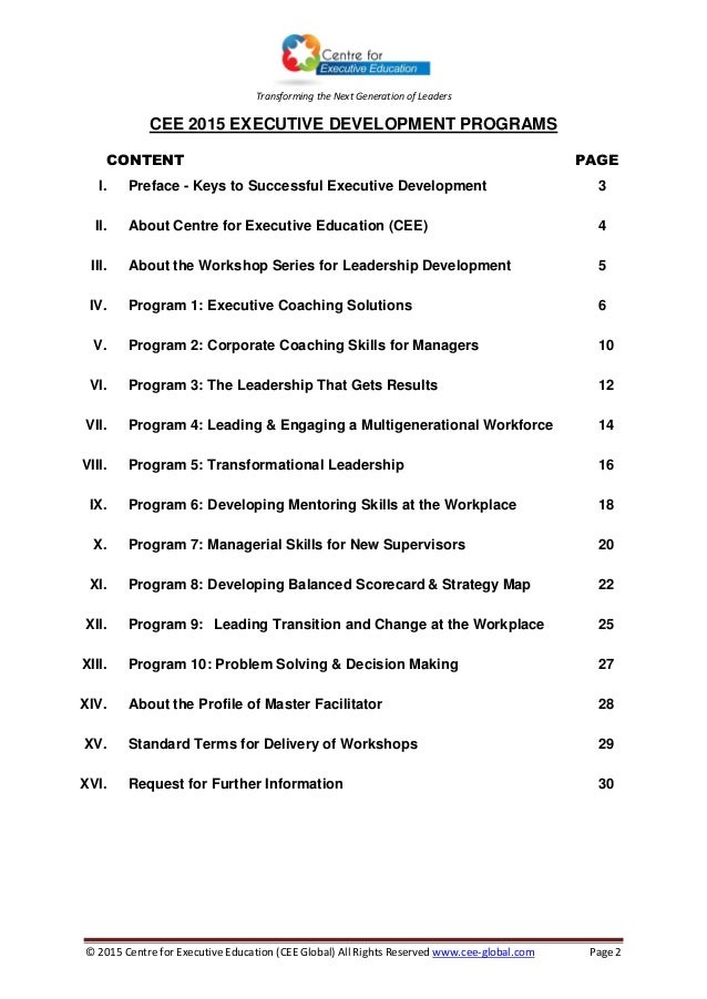 CEE 2015 Directory Of Executive Development Programmes