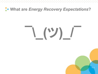 Pg. 17
What are Energy Recovery Expectations?
¯_(ツ)_/¯¯_(ツ)_/¯
 