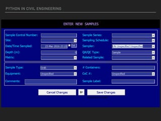 PYTHON IN CIVIL ENGINEERING
 