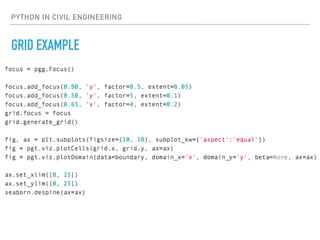 PYTHON IN CIVIL ENGINEERING
GRID EXAMPLE
 