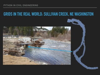 PYTHON IN CIVIL ENGINEERING
GRIDS IN THE REAL WORLD: SULLIVAN CREEK, NE WASHINGTON
 