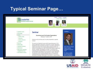 Typical Seminar Page…
 