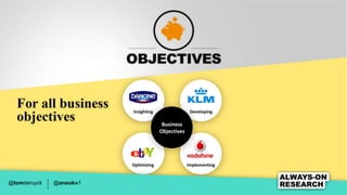 Insighting                 Developing

                                       Business
                                      Objectives




                         Optimizing                Implementing


@tomderuyck   @anoukw1
 