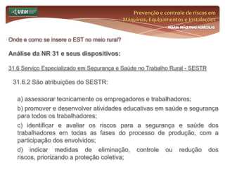 Prevenção e controle de riscos em Máquinas, Equipamentos e InstalaçõesMódulo MÁQUINAS AGRÍCOLASErgonômicos