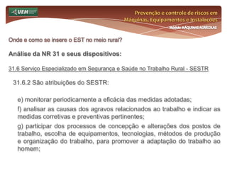 Prevenção e controle de riscos em Máquinas, Equipamentos e InstalaçõesMódulo MÁQUINAS AGRÍCOLASBiológicos