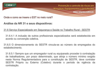 Prevenção e controle de riscos em Máquinas, Equipamentos e InstalaçõesMódulo MÁQUINAS AGRÍCOLASRisco de Acidentes