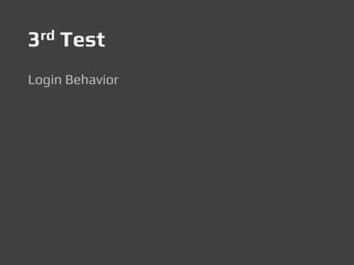 3rd Test
Login Behavior
 