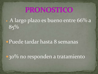 No hay historia de dolorPaciente usualmente da la fecha exacta de inicio del dolorAsociada a infección viralDolor tiene características específicasEl comportamiento es normal y no hay depresión CEFALEA CRONICA DE NOVO