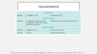 TRATAMIENTO
Álvarez N, González Acero A, Málaga Diéguez I. Cefalea en el niño y el adolescente. 2022;1:115-124.
 