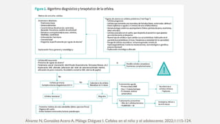 Álvarez N, González Acero A, Málaga Diéguez I. Cefalea en el niño y el adolescente. 2022;1:115-124.
 