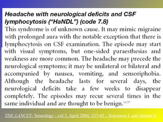 THE   LANCET - Neurology - vol 3, April 2004, 237-45 – Schoenen J. and Sándor P. 