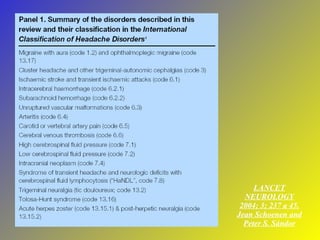 LANCET NEUROLOGY 2004; 3; 237 a 45, Jean Schoenen and Peter S. Sándor 
