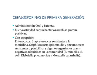 CEFALOSPORINAS DE PRIMERA GENERACIÓN
 