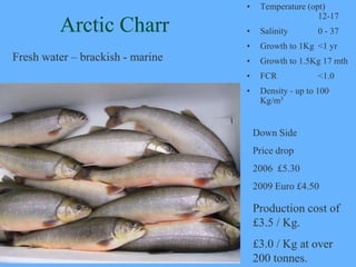 •    Temperature (opt)
                                                      12-17
         Arctic Charr             •    ...