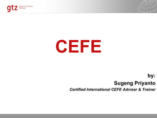 CEFE
                                    by:
                        Sugeng Priyanto
 Certified International CEFE Adviser & Trainer




                            03.01.2011   page 1
 