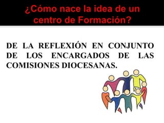 DE LA REFLEXIÓN EN CONJUNTO
DE LOS ENCARGADOS DE LAS
COMISIONES DIOCESANAS.
 