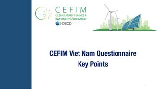 1
CEFIM Viet Nam Questionnaire
Key Points
 