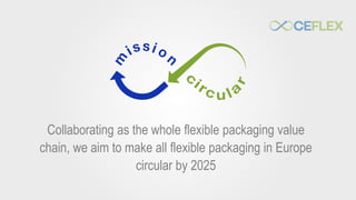 Collaborating as the whole flexible packaging value
chain, we aim to make all flexible packaging in Europe
circular by 2025
 