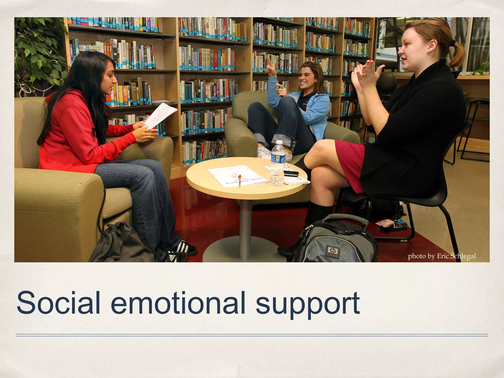 photo by Eric Schlegal




Social emotional support
 