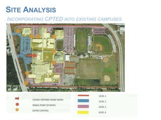 INCORPORATING CPTED INTO EXISTING CAMPUSES
SITE ANALYSIS
 