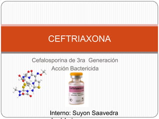 Cefalosporina de 3ra  Generación Acción Bactericida CEFTRIAXONA Interno: Suyon Saavedra José Luis 