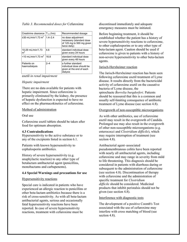 Cefuroxime 250 mg tablets smpc taj pharmaceuticals | PDF | Infectious ...